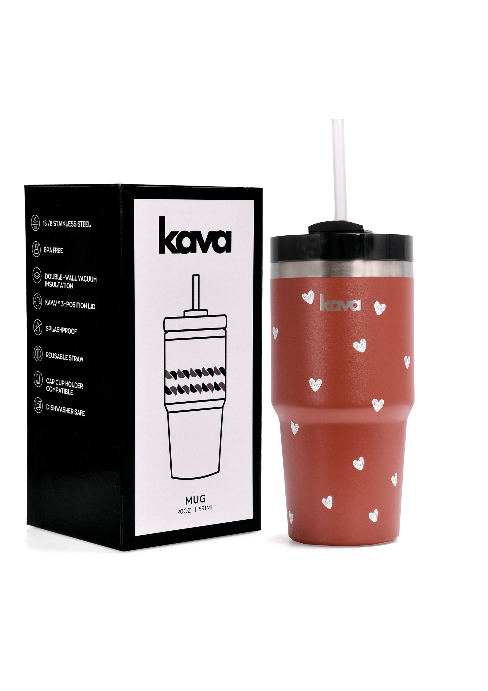 Red Heart Mug - kava- 7.7