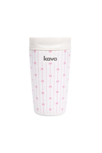 Kava Bows Go Cup, insulated travel cup with bow print