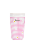 Kava Daisy Go Cup, insulated travel cup with daisy print