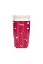 Kava Ribbon Go Cup, insulated travel cup with ribbon print