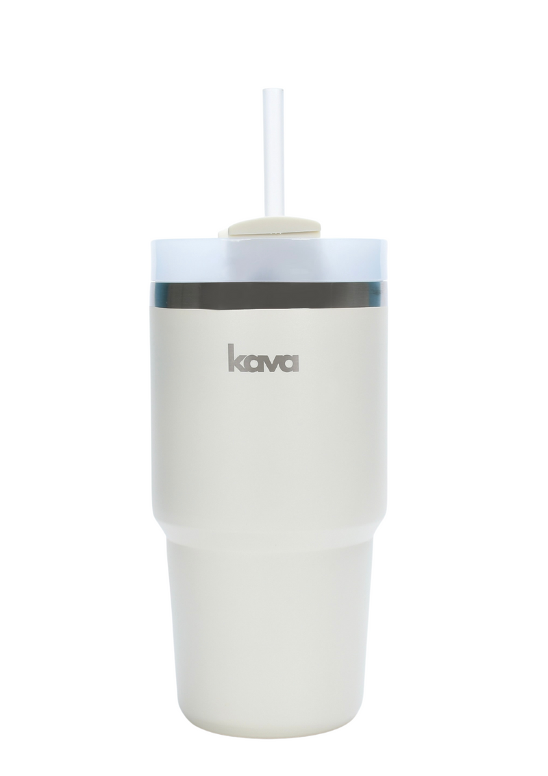 Kava Beige Mug, stainless steel coffee mug, beige finish
