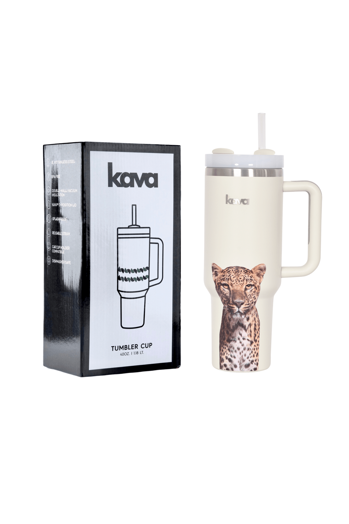 Cheetah Tumbler - kava- 14.0