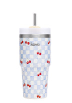 Kava Sweet Cherry Mug, stainless steel coffee mug with cherry print