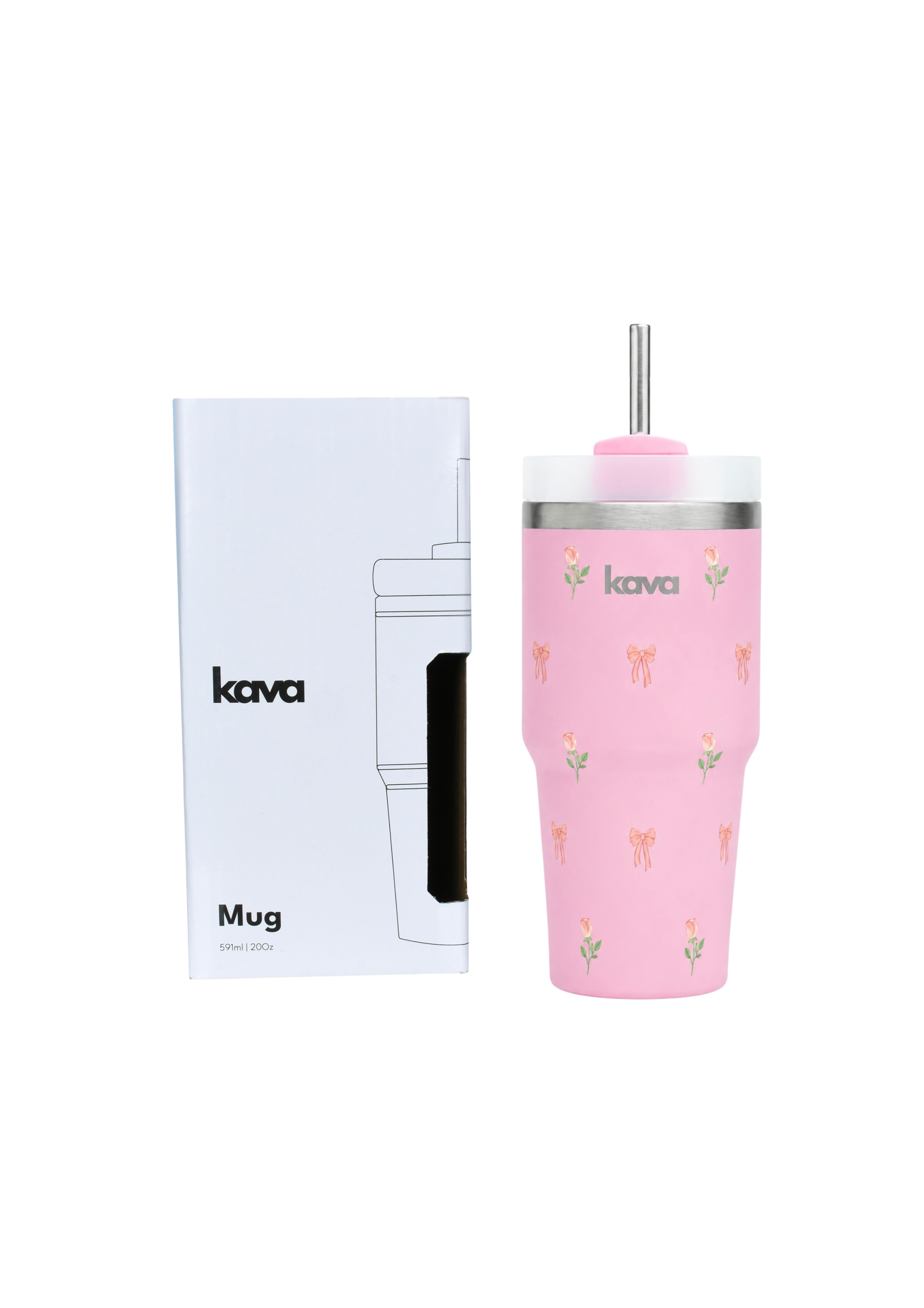 Kava Bows & Flowers Mug, alternate angle
