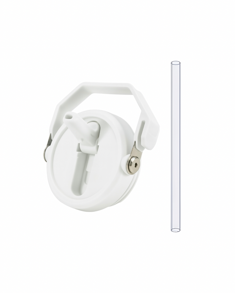 White Flip Straw Mug Lid - kava- 3.0